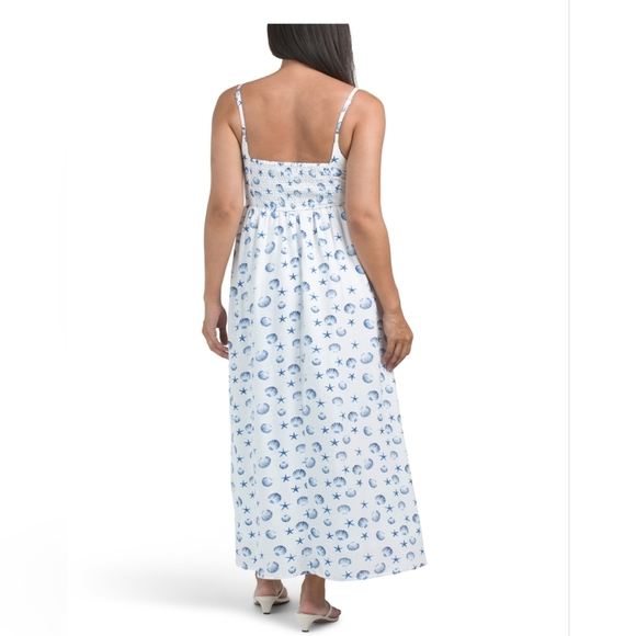 💙🔹️JAPNA🔹️blue And  White Coastal  printed Maxi Dress - Picture 3 of 3